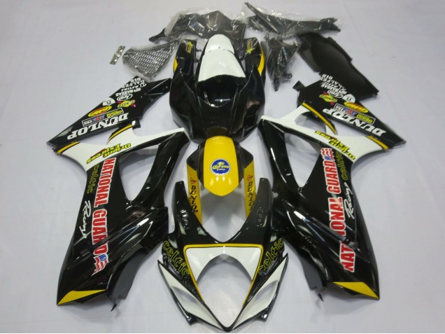 Carenados Moto Suzuki GSXR 1000 2007-2008 - Blanco Amarillo Rojo Negro Dunlop Asequibles