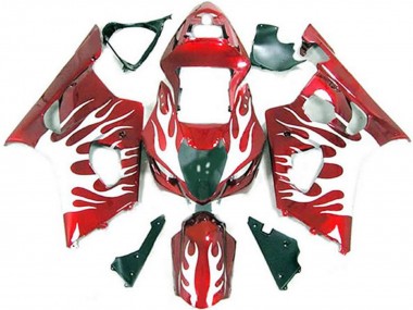 Carenados Moto Suzuki GSXR 1000 2003-2004 - Blanco Rojo Llama Asequibles