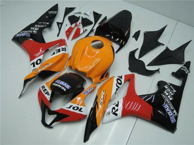 Carenado Moto Honda CBR600RR 2007-2008 - Naranja Blanco Rojo Negro Brillante Repsol Asequibles