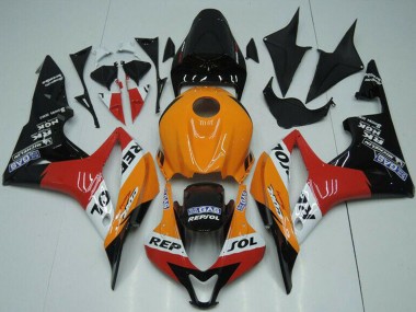 Carenado Moto Honda CBR600RR 2007-2008 - Naranja Blanco Rojo Negro Brillante Repsol Asequibles