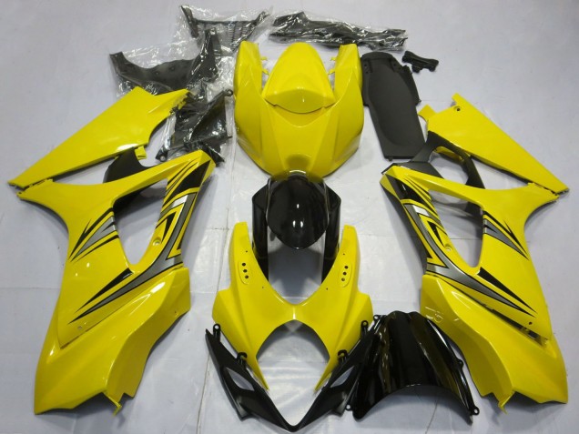 Carenados Moto Suzuki GSXR 1000 2007-2008 - Amarillo Negro Brillante OEM Estilo Asequibles