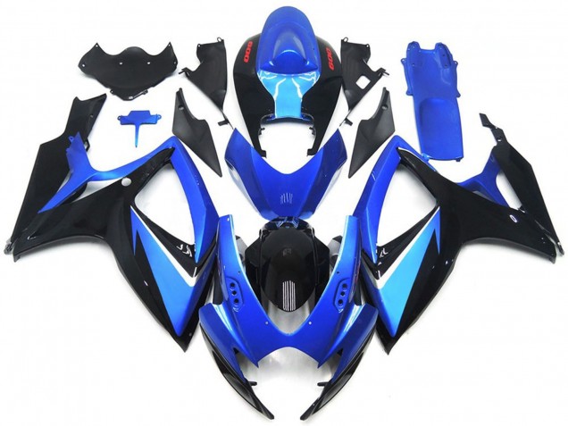Carenados Moto Suzuki GSXR 600 / GSXR 750 2006-2007 - Azul Negro Rojo Raya Asequibles