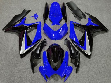Carenado Moto Suzuki GSXR 600 / GSXR 750 2006-2007 - Azul Plata Negro Brillante OEM Estilo Asequibles