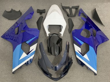 Carenado Moto Suzuki GSXR 600 / GSXR 750 2004-2005 - Blanco Azul Negro Asequibles