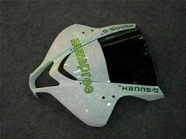 Carenado Moto Honda CBR600RR 2007-2008 - Blanco Verde Negro Brillante Hannspree Asequibles