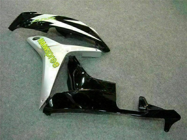 Carenado Moto Honda CBR600RR 2007-2008 - Blanco Verde Negro Brillante Hannspree Asequibles