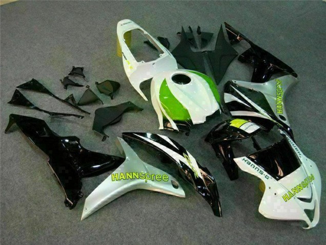Carenado Moto Honda CBR600RR 2007-2008 - Blanco Verde Negro Brillante Hannspree Asequibles