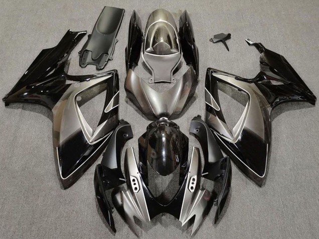 Carenados Moto Suzuki GSXR 600 / GSXR 750 2006-2007 - Plata Oscuro Negro Brillante Asequibles