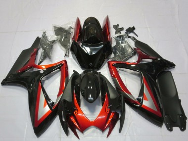 Carenados Moto Suzuki GSXR 600 / GSXR 750 2006-2007 - Negro Brillante Rojo Plata Asequibles