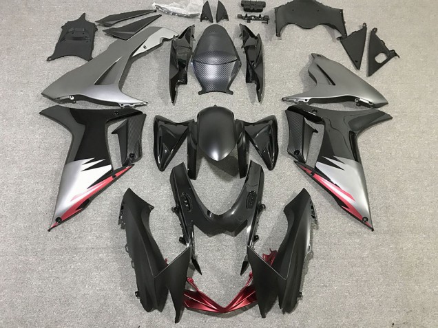 Carenados Moto Suzuki GSXR 600 / GSXR 750 2011-2024 - Gris Plata Negro Brillante Asequibles
