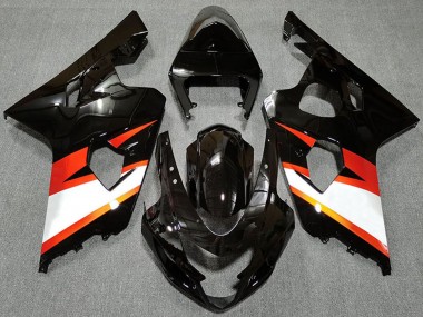Carenados Moto Suzuki GSXR 600 / GSXR 750 2004-2005 - Negro Brillante Naranja Blanco Asequibles