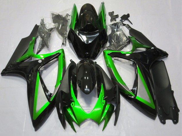 Carenado Moto Suzuki GSXR 600 / GSXR 750 2006-2007 - Verde Negro Brillante Negro Mate Asequibles