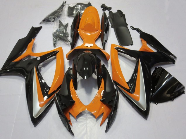 Carenado Moto Suzuki GSXR 600 / GSXR 750 2006-2007 - Naranja Negro Brillante Asequibles