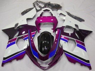 Carenados Moto Suzuki GSXR 600 / GSXR 750 2004-2005 - Blanco Rosa Azul Negro Brillante Asequibles