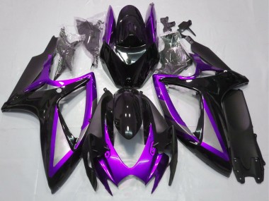 Carenados Moto Suzuki GSXR 600 / GSXR 750 2006-2007 - Púrpura Negro Brillante Negro Mate Asequibles