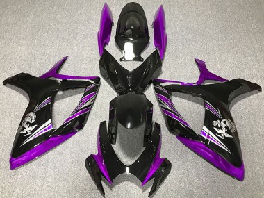 Carenado Moto Suzuki GSXR 600 / GSXR 750 2006-2007 - Púrpura Negro Brillante Asequibles