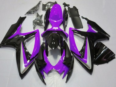 Carenados Moto Suzuki GSXR 600 / GSXR 750 2006-2007 - Púrpura Negro Brillante Asequibles