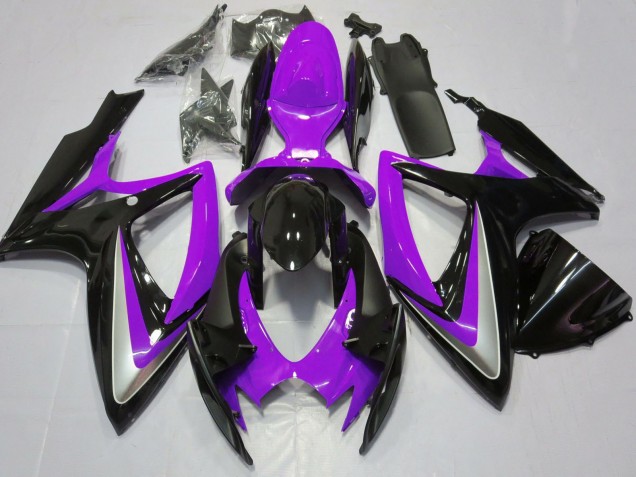 Carenados Moto Suzuki GSXR 600 / GSXR 750 2006-2007 - Púrpura Negro Brillante Asequibles