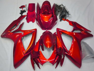 Carenados Moto Suzuki GSXR 600 / GSXR 750 2006-2007 - Rojo Brillante Plain Asequibles