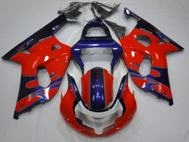 Carenados Moto Suzuki GSXR 600 / GSXR 750 2001-2003 - Rojo Azul Negro Brillante Asequibles