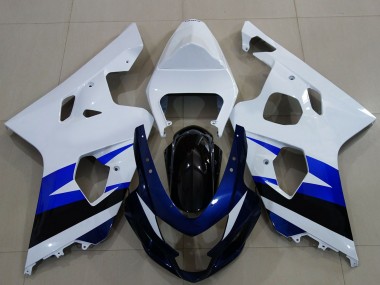 Carenado Moto Suzuki GSXR 600 / GSXR 750 2004-2005 - Blanco Azul Negro Brillante Asequibles