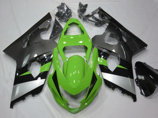 Carenado Moto Suzuki GSXR 600 / GSXR 750 2004-2005 - Verde Plata Negro Brillante Asequibles
