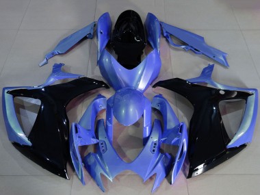 Carenados Moto Suzuki GSXR 600 / GSXR 750 2006-2007 - Azul Claro Negro Brillante Asequibles