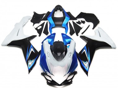 Carenados Moto Suzuki GSXR 600 / GSXR 750 2011-2024 - Blanco Azul Claro Negro Brillante Asequibles