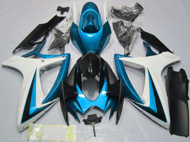Carenados Moto Suzuki GSXR 600 / GSXR 750 2006-2007 - Blanco Azul Negro Brillante Asequibles
