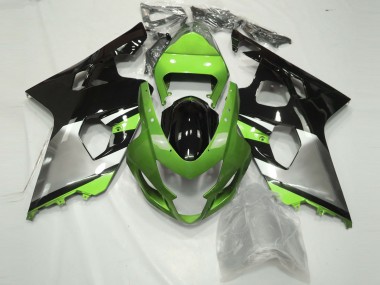 Carenados Moto Suzuki GSXR 600 / GSXR 750 2004-2005 - Verde Plata Negro Brillante Asequibles