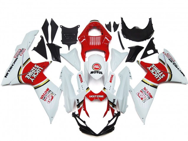 Carenados Moto Suzuki GSXR 600 / GSXR 750 2011-2024 - Blanco Rojo Motul Lucky Strike Asequibles