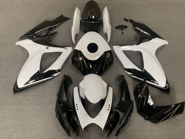 Carenados Moto Suzuki GSXR 600 / GSXR 750 2006-2007 - Blanco Negro Brillante Asequibles