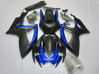Carenados Moto Suzuki GSXR 600 / GSXR 750 2006-2007 - Negro Mate Azul Asequibles