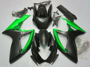 Carenados Moto Suzuki GSXR 600 / GSXR 750 2006-2007 - Negro Mate Verde Asequibles