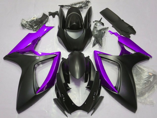 Carenados Moto Suzuki GSXR 600 / GSXR 750 2006-2007 - Negro Mate Púrpura Asequibles