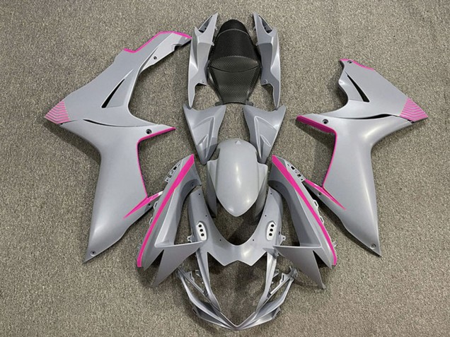 Carenados Moto Suzuki GSXR 600 / GSXR 750 2011-2024 - Nardo Gris Mate Rosa Accents Asequibles