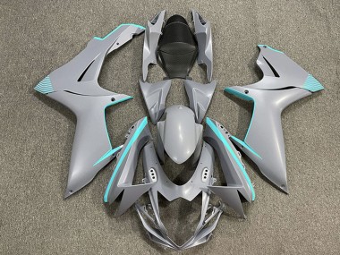 Carenados Moto Suzuki GSXR 600 / GSXR 750 2011-2024 - Nardo Gris Mate Azul Verdoso Accents Asequibles