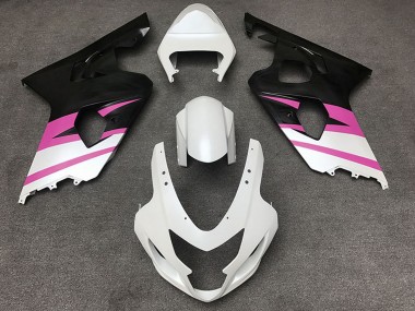 Carenados Moto Suzuki GSXR 600 / GSXR 750 2004-2005 - Blanco Rosa Negro Mate Asequibles