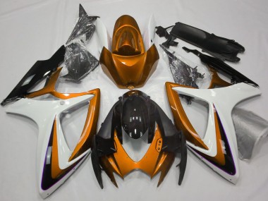 Carenados Moto Suzuki GSXR 600 / GSXR 750 2006-2007 - Naranja Blanco Negro Brillante Asequibles