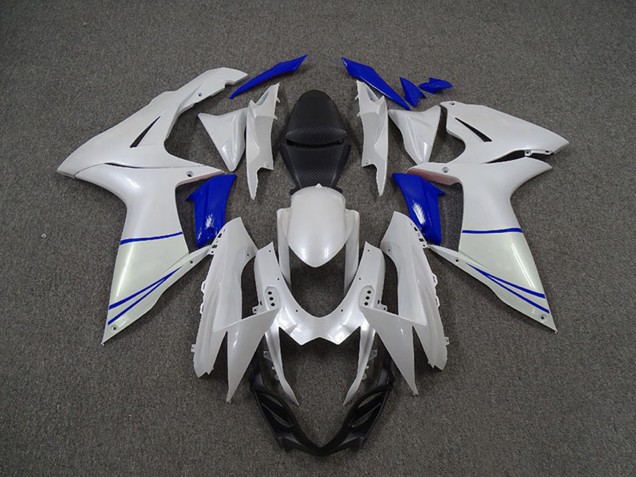 Carenados Moto Suzuki GSXR 600 / GSXR 750 2011-2024 - Blanco Perla Azul Oscuro Asequibles