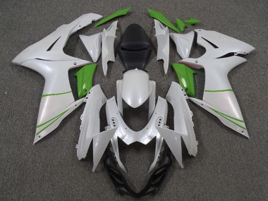 Carenados Moto Suzuki GSXR 600 / GSXR 750 2011-2024 - Blanco Perla Verde Asequibles