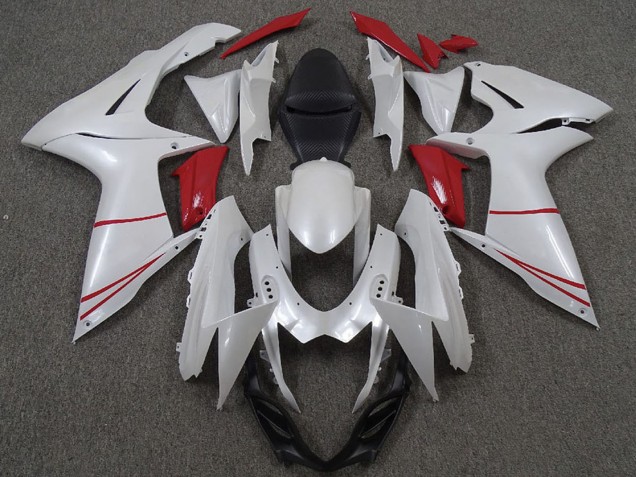 Carenados Moto Suzuki GSXR 600 / GSXR 750 2011-2024 - Blanco Perla Rojo Asequibles