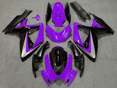 Carenados Moto Suzuki GSXR 600 / GSXR 750 2006-2007 - Púrpura Plata Negro Brillante OEM Estilo Asequibles