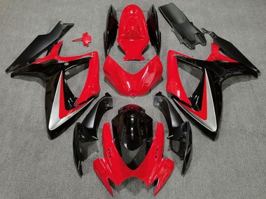 Carenados Moto Suzuki GSXR 600 / GSXR 750 2006-2007 - Rojo Gris Negro Brillante OEM Estilo Asequibles
