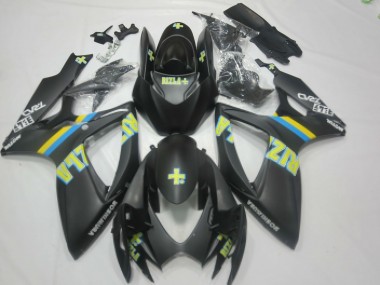 Carenados Moto Suzuki GSXR 600 / GSXR 750 2006-2007 - Negro Mate Azul Amarillo Rizla Asequibles