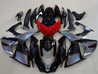 Carenados Moto Suzuki GSXR 600 / GSXR 750 2011-2024 - Gris Rojo Negro Brillante Asequibles