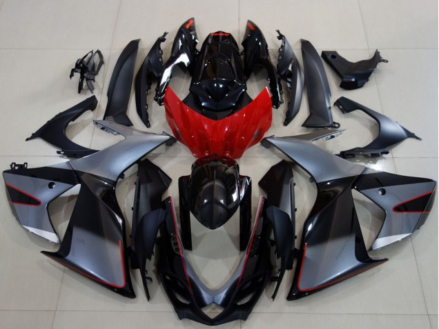 Carenados Moto Suzuki GSXR 600 / GSXR 750 2011-2024 - Gris Rojo Negro Brillante Asequibles