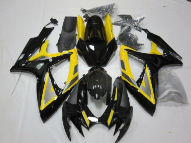 Carenados Moto Suzuki GSXR 600 / GSXR 750 2006-2007 - Amarillo Plata Negro Brillante Asequibles
