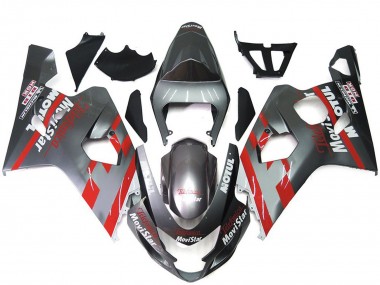 Carenados Moto Suzuki GSXR 600 / GSXR 750 2004-2005 - Plata Rojo MoviStar Asequibles