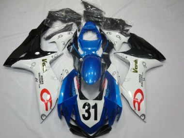 Carenados Moto Suzuki GSXR 600 / GSXR 750 2011-2024 - Blanco Azul Negro Brillante Vesrah 31 Asequibles